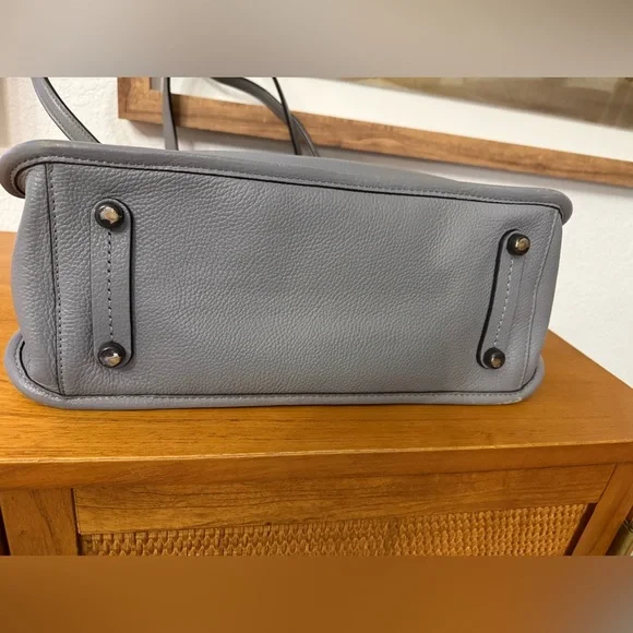 Coach Tyler Grey Carryall Pebble Leather Tote Bag - Picture 4 of 7